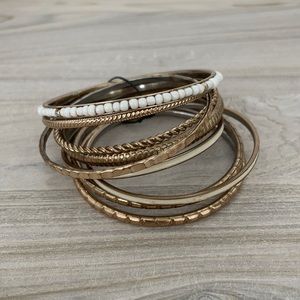 New cream and gold bangles